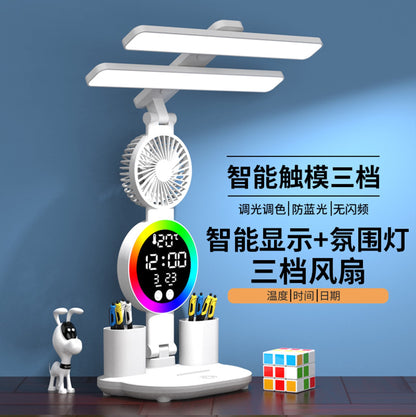 Lámpara de Escritorio LED con Ventilador
