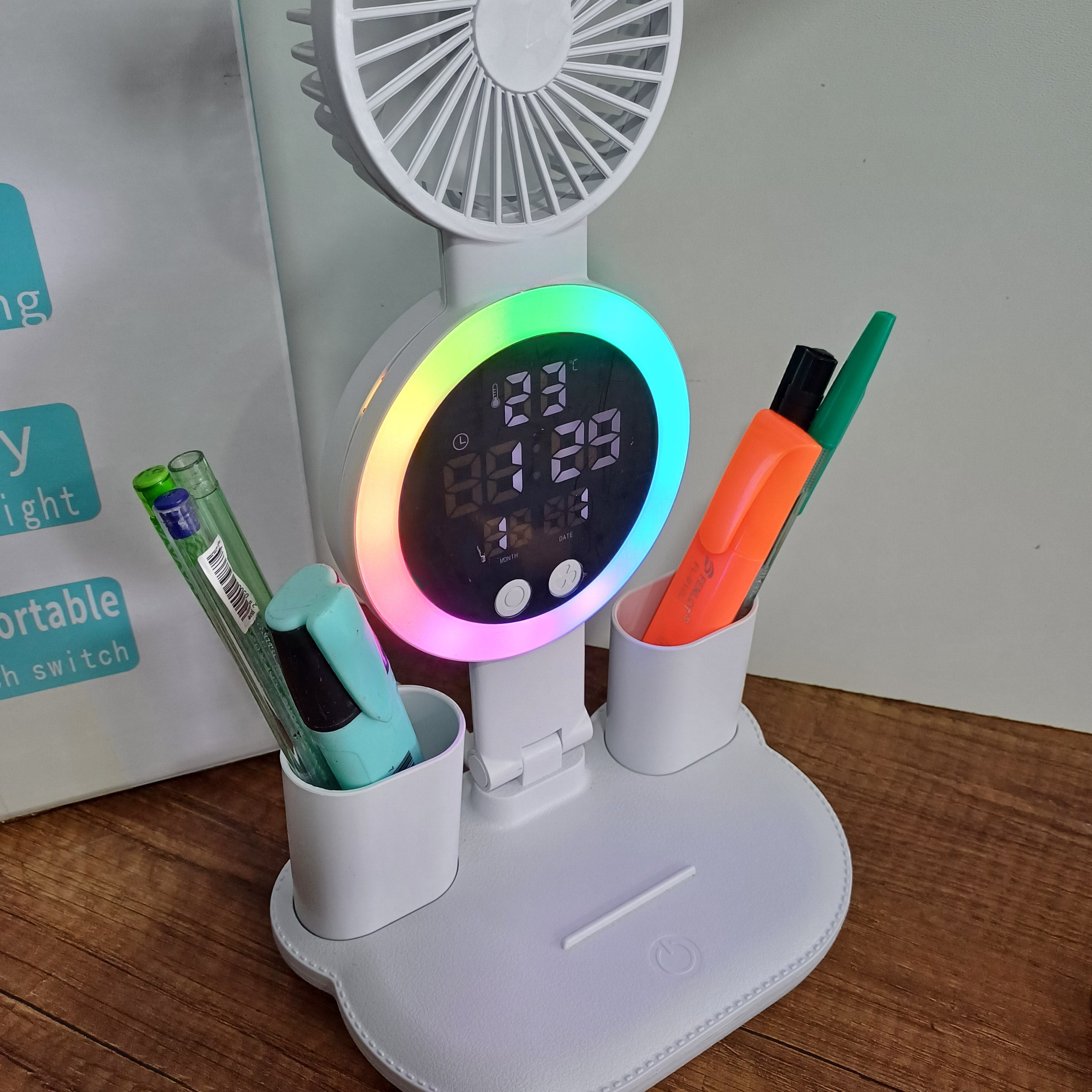 Lámpara de Escritorio LED con Ventilador