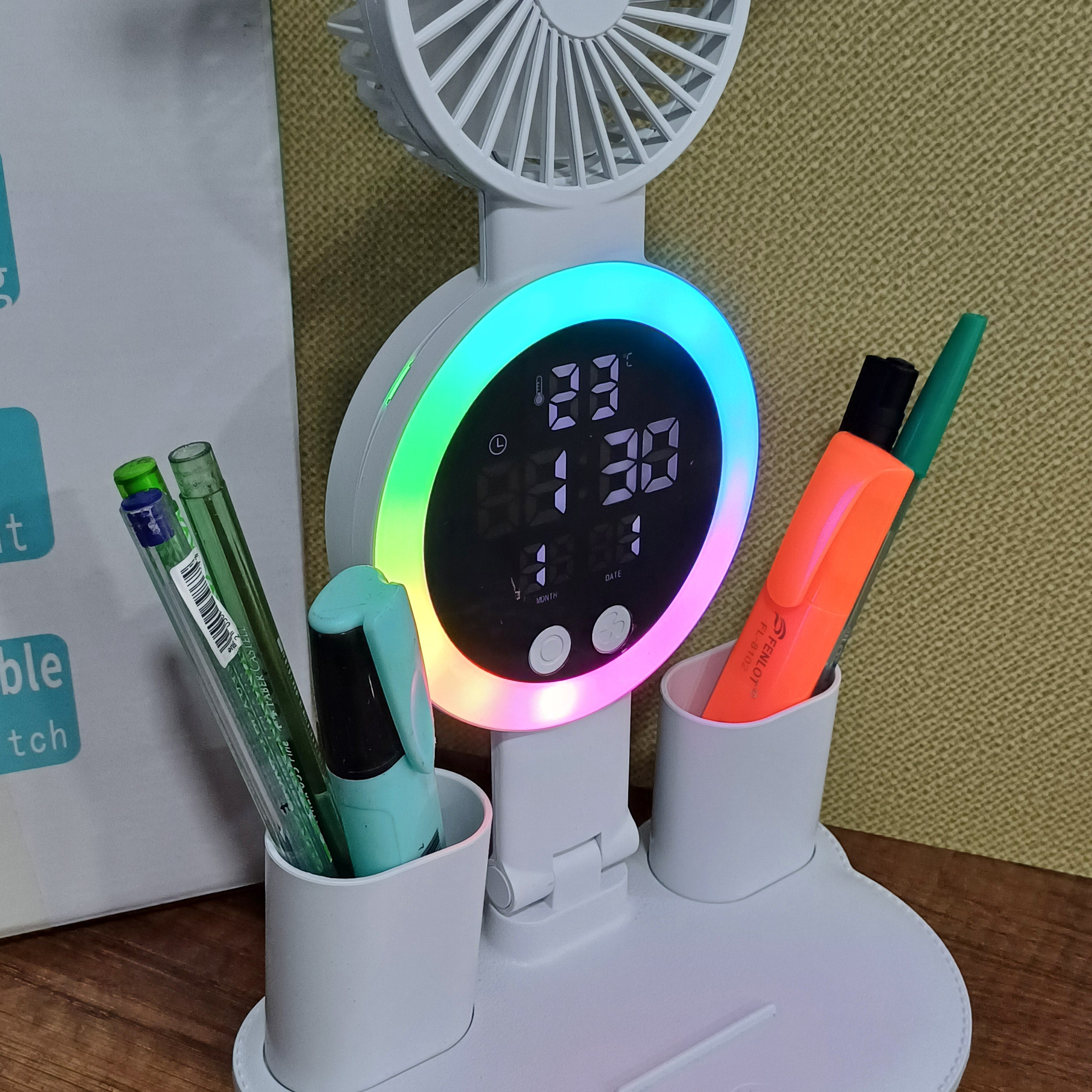 Lámpara de Escritorio LED con Ventilador