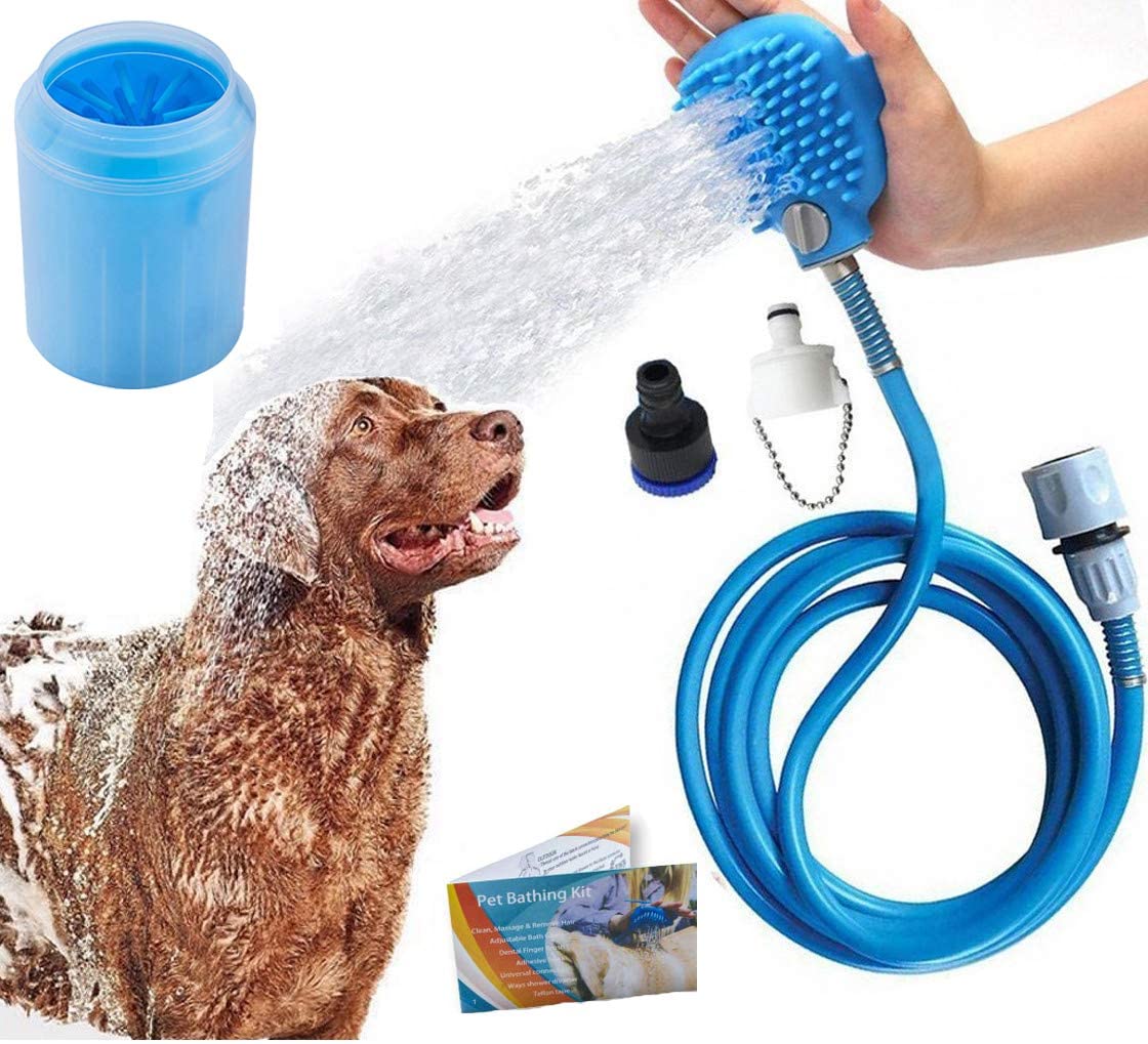 Manguera con Cepillo de Silicona para Mascotas (PET)