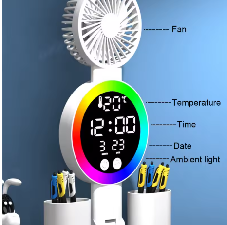 Lámpara de Escritorio LED con Ventilador