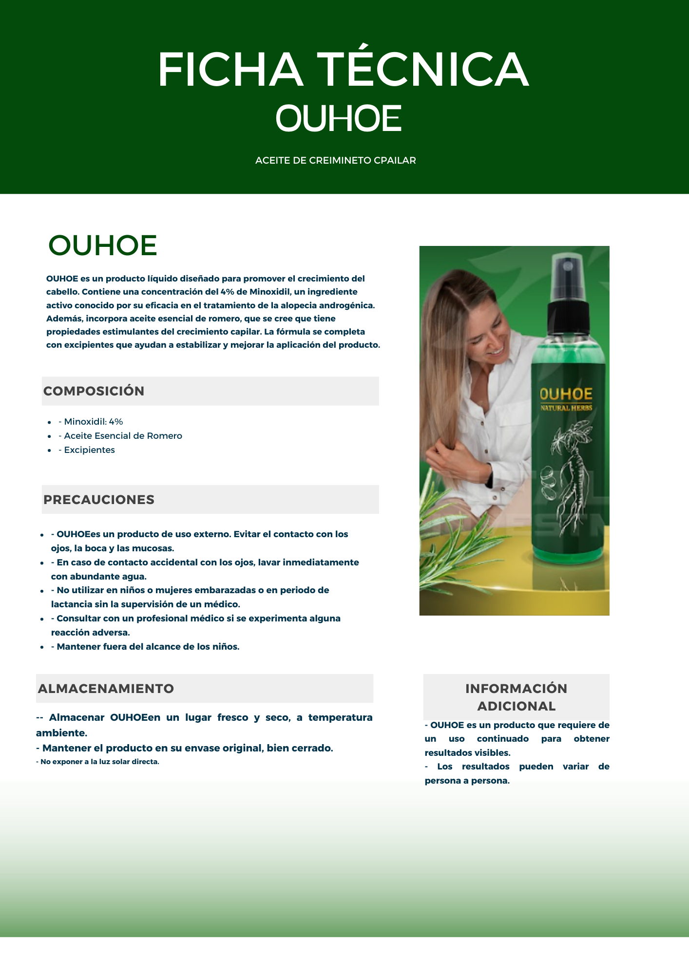 Ouhoe Tónico de Crecimiento Capilar