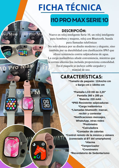 Smartwatch i10 Pro Max Serie 10