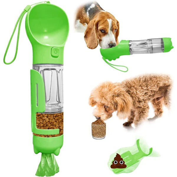 Botella Portatil 4 en 1 Multifuncional para Mascotas