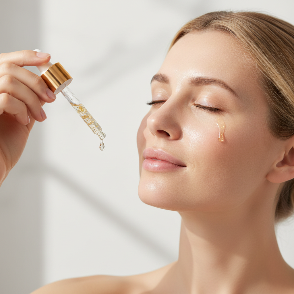 Aplicación de suero dorado