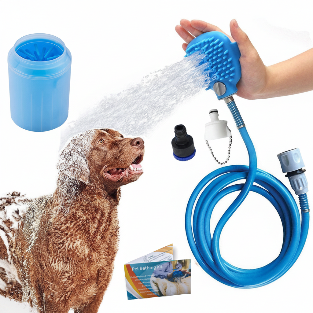 Cepillo con agua fluyendo