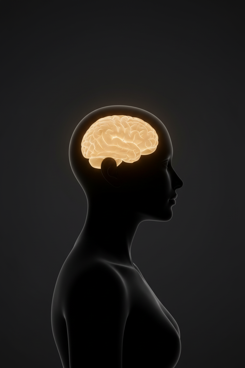 Concepto cerebral iluminado