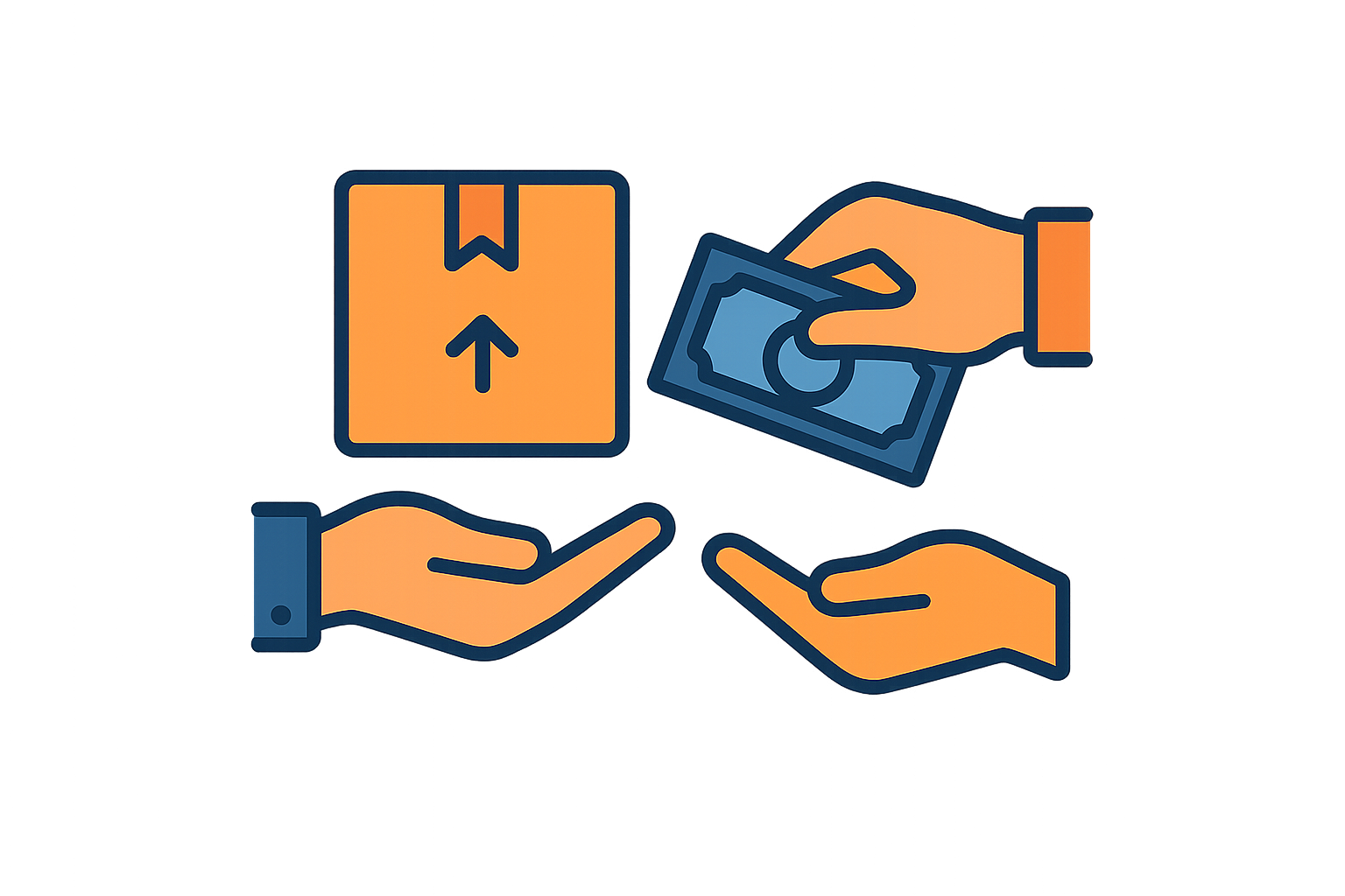 Icono de PAGO CONTRAENTREGA, con fondo transparente