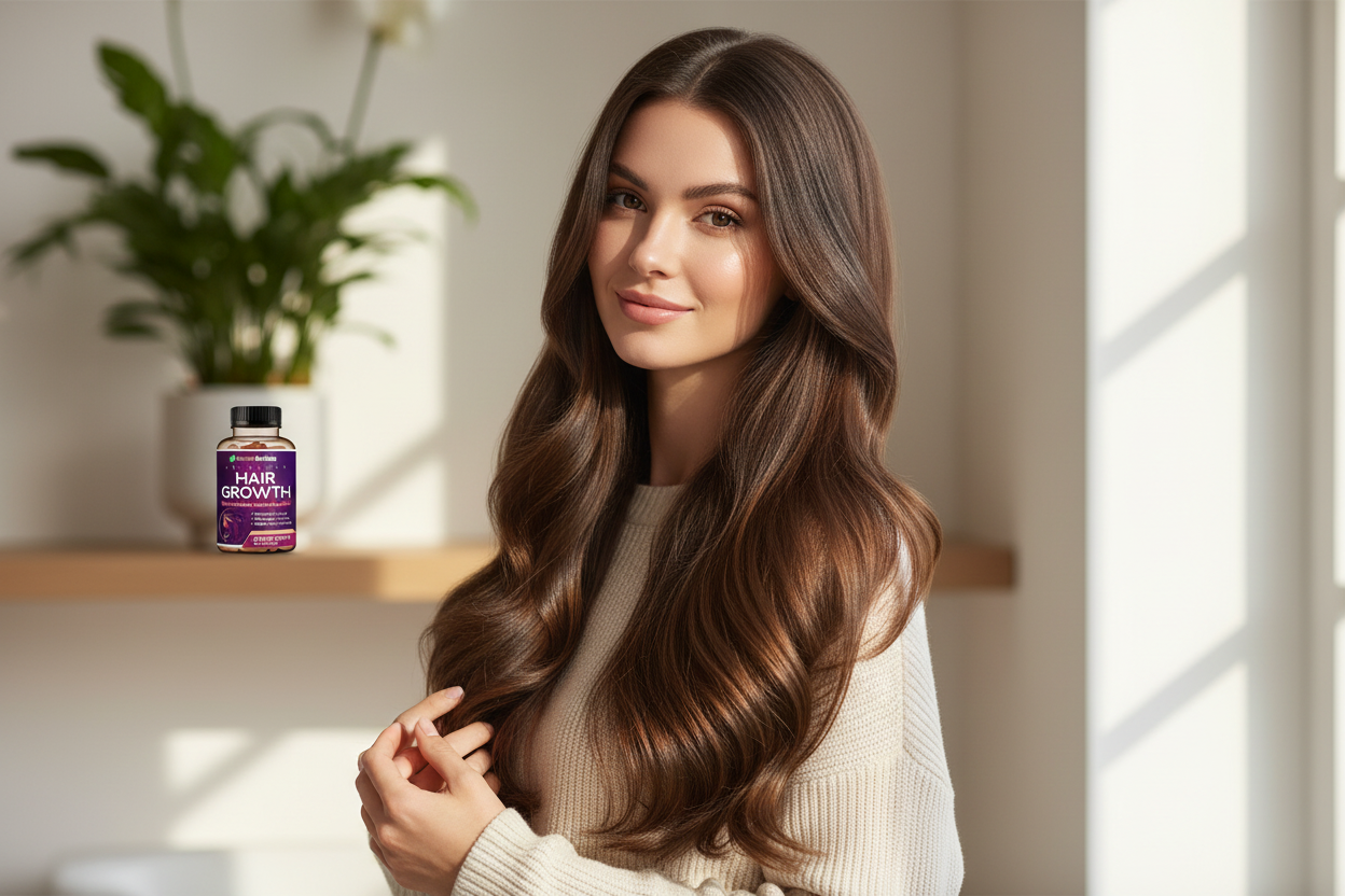 Mujer cabello saludable