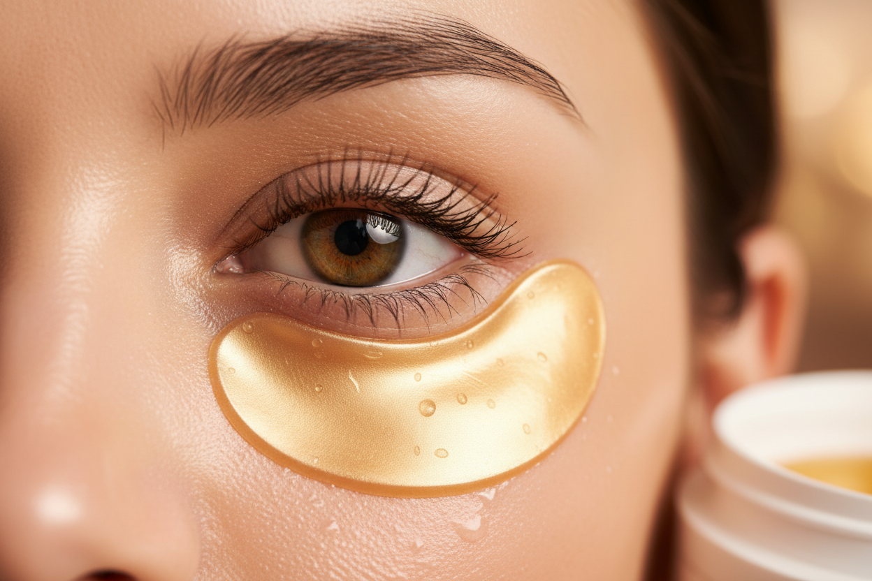 Primer plano parches dorados