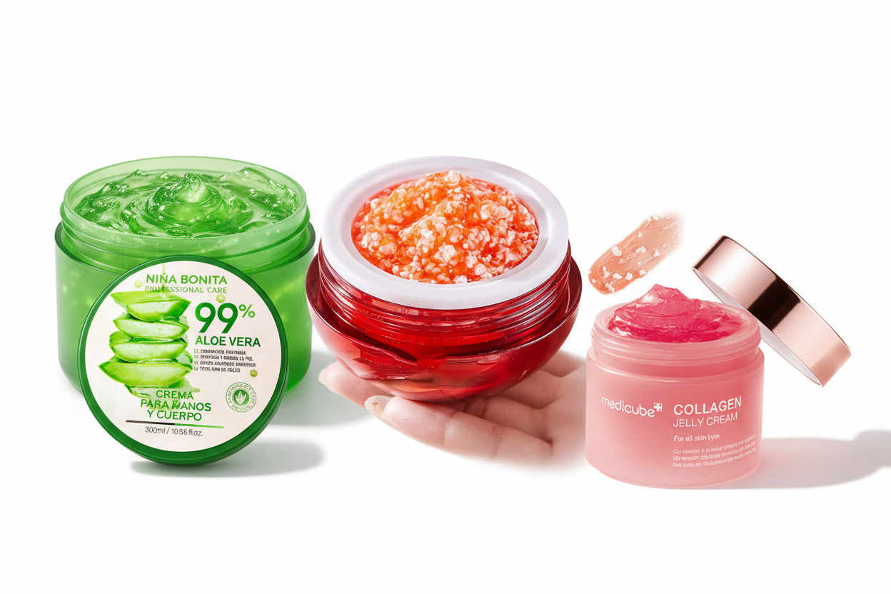 Trio de productos fondo blanco